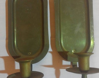 Brass Wall Candle Sconces, Brass Wall Candleholders (Priced as Pair as in for both).