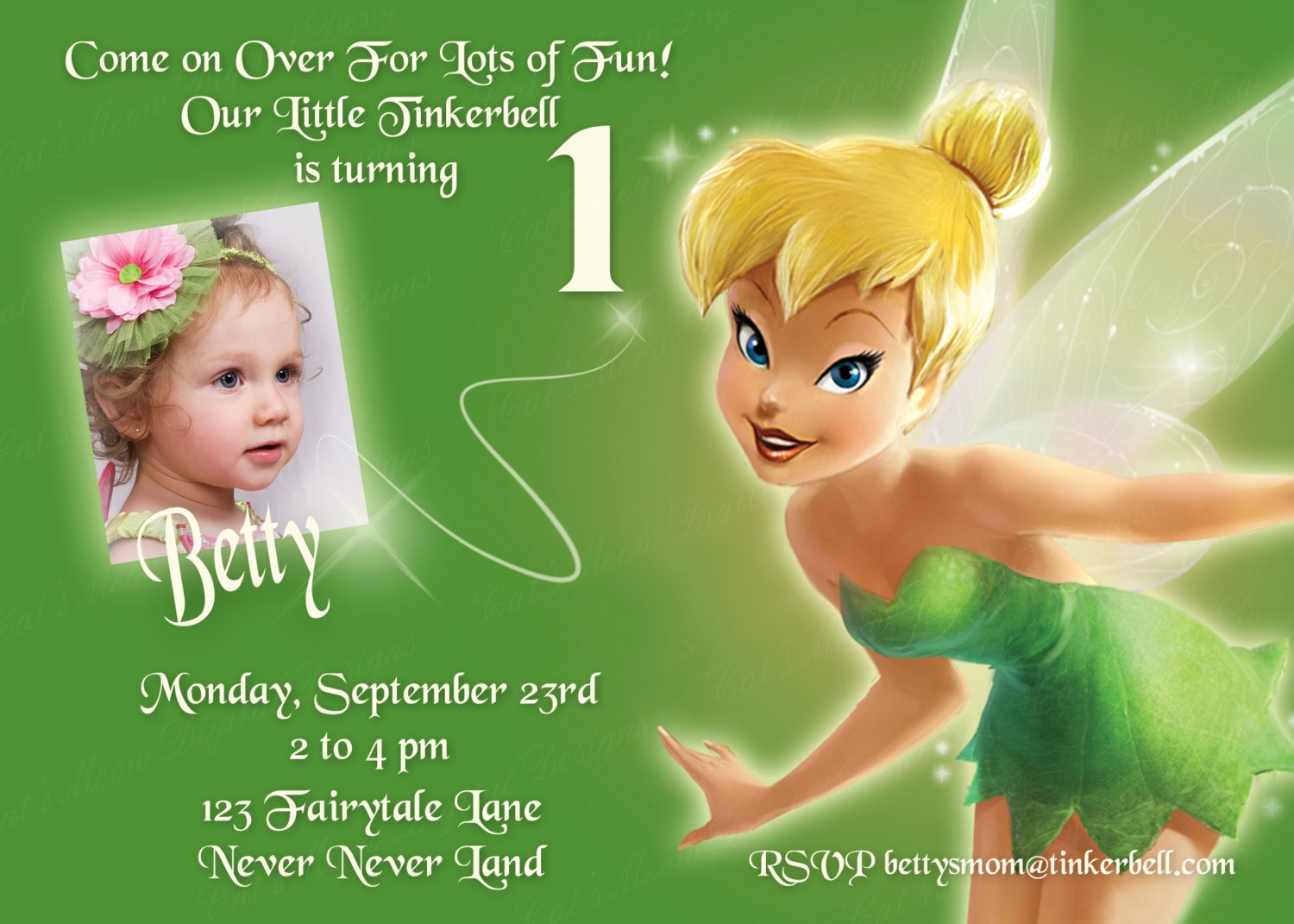 tinker bell invitations