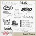 Digital and Printable Overlay Word Art Set - Instant Download - Good Books - Reading - Scrapbooking - Kids