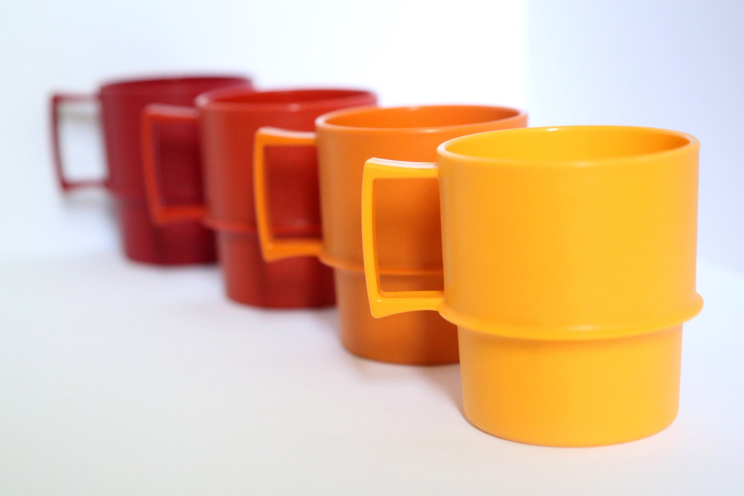 Vintage Stackable Tupperware Cups / Coffee Mugs / Made in Canada