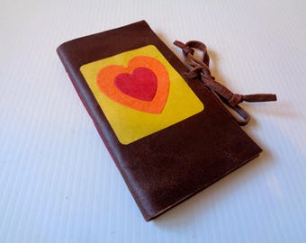 Red Heart Leather Notebook Handmade- love-anniversary-birthday, valentine's-christmas-best friend gift- mother's day