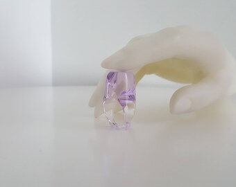 Lucite Ring - Transparent Pink -Pretty -Chunky - Geometric - Diamond - Size 6 1/2 - Statement Ring - 1960s - Twiggy Era