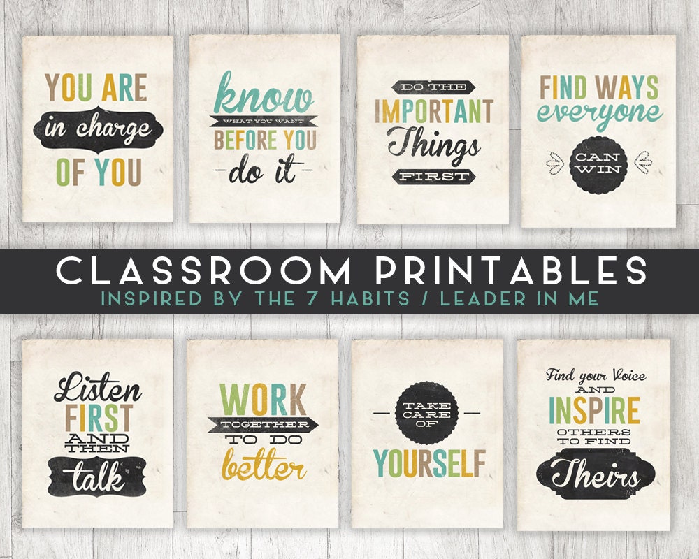 Classroom Printable Posters 7 Habits Inspired Leader in Me