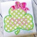 Clover Shamrock Bow St Patrick's Day Digital Machine Embroidery Applique Design 4 Sizes