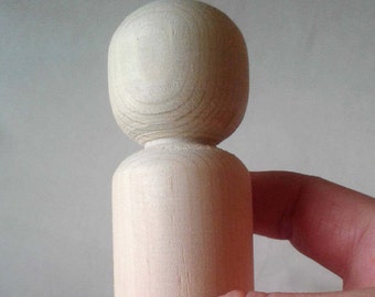 Giant 5 inch wooden Man Peg People, natural wood peg toy, DIY wood peg, ready to paint, Jumbo Peg Doll, plain wood peg, wood peg blank