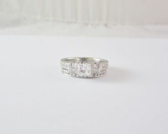 Estate Neil Lane 14k White Gold Diamond Wedding Ring Set 1.435ct GIA Appraised