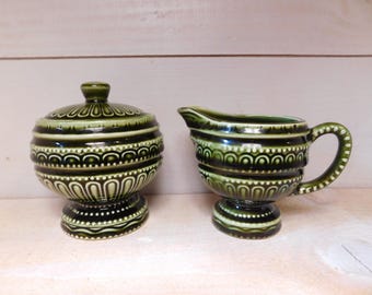 Vintage 1950's Royal Sealy China Sugar Bowl and Creamer Set