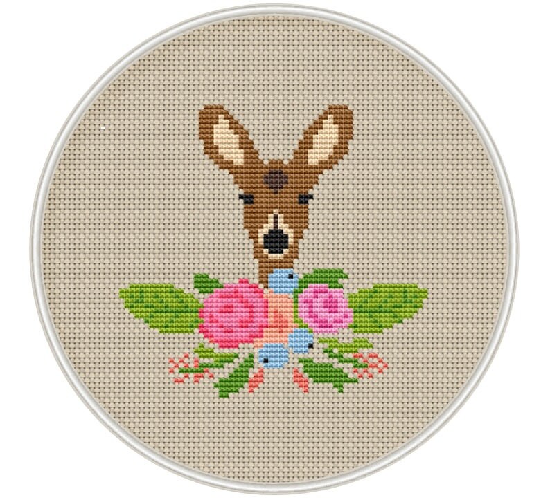 Deer cross stitch pattern Baby deer cross stitch pattern