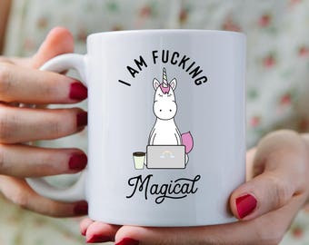 Unicorn Gift - I am Magical -Funny Coffee Mugs 11oz or 15oz size - Stocking Stuffer for Unicorn Lover - Gift for Her