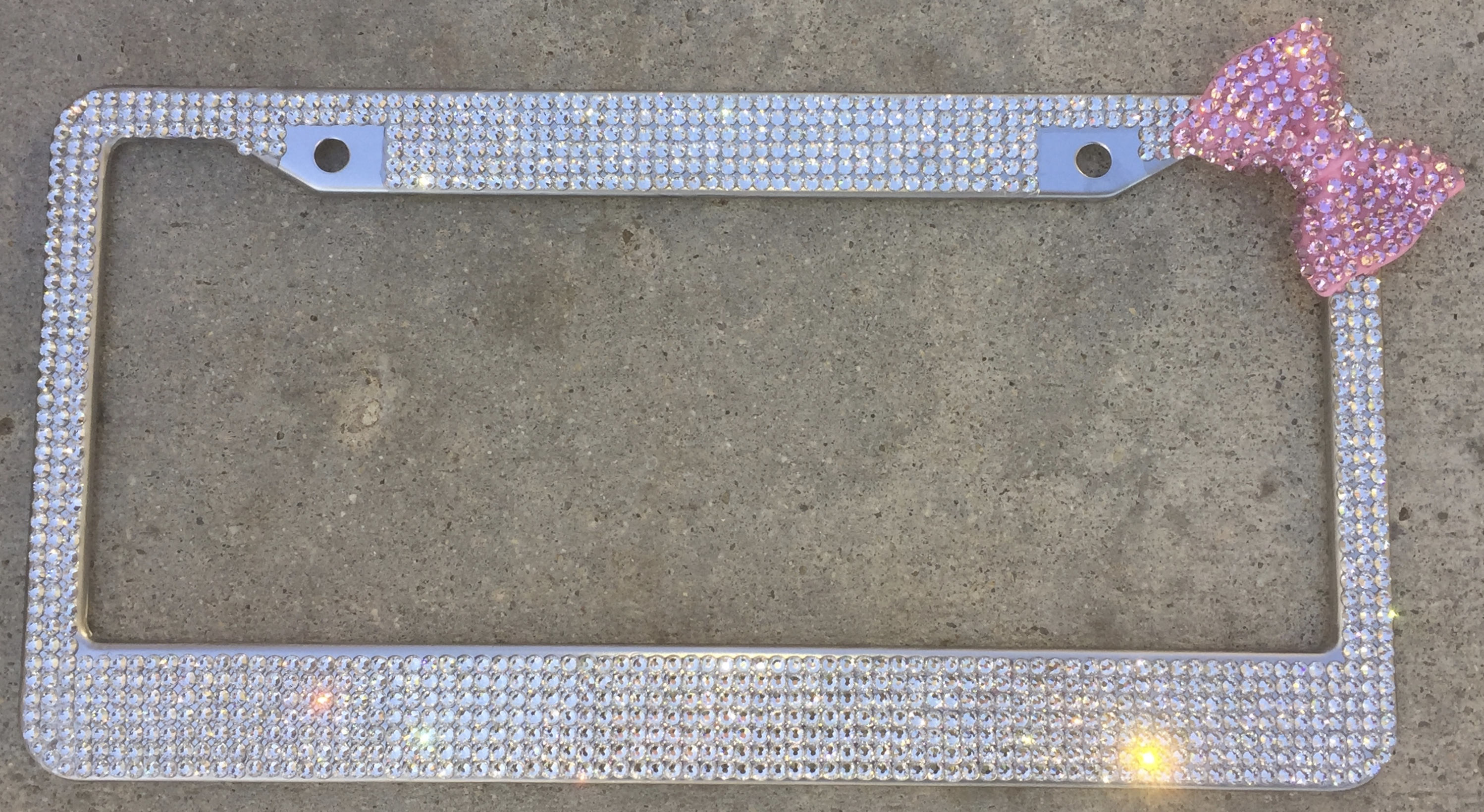 Crystal Rhinestone Bling License plate frame Pink Bling
