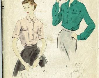 Vintage Sewing Pattern Vogue 7722 Ladies' Blouse 36" Bust- Free Pattern Grading E-book Included