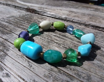 Aqua Treasures Upcycled Bracelet