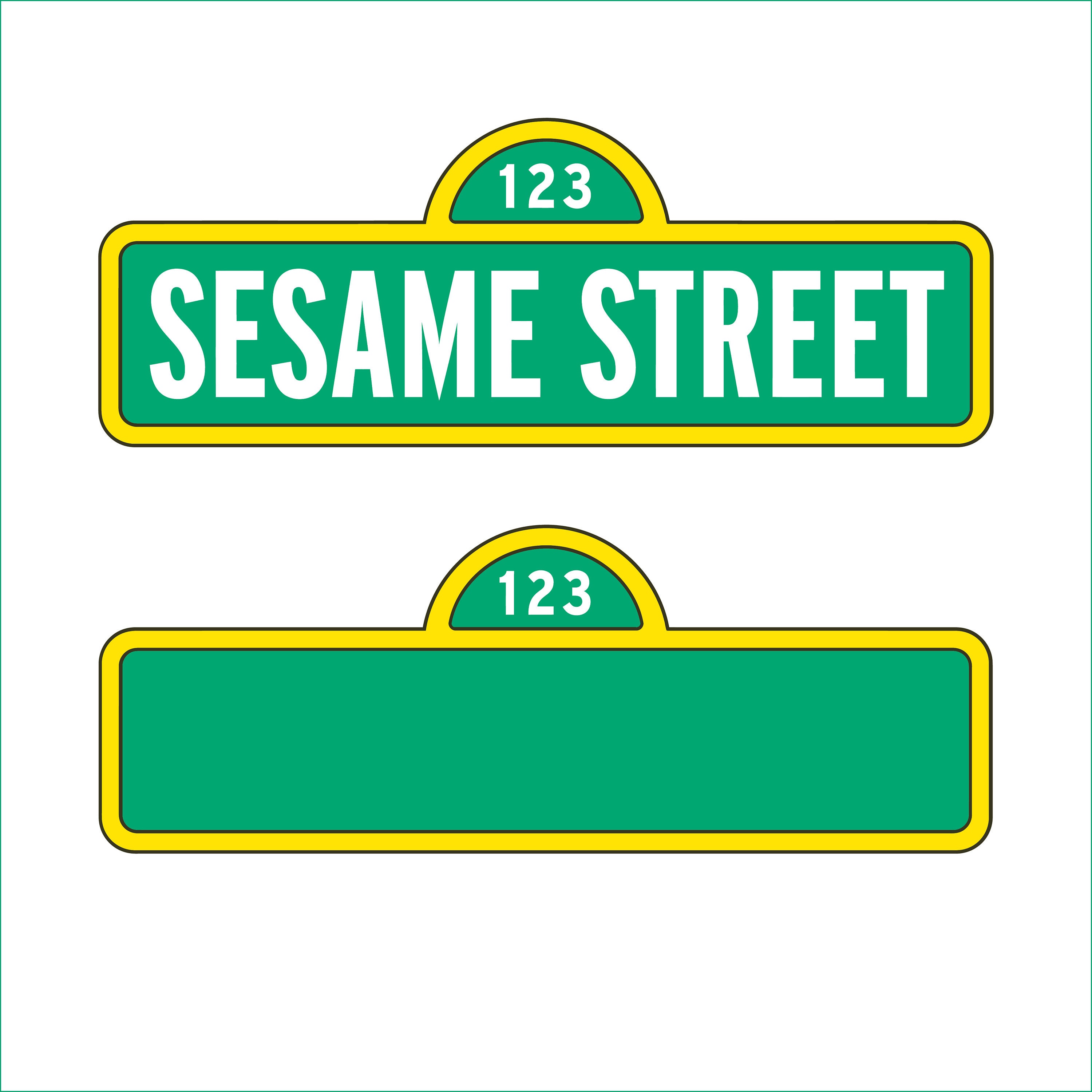 Sesame Street Sign And Blank Sign Only Svg Dxf Eps Png