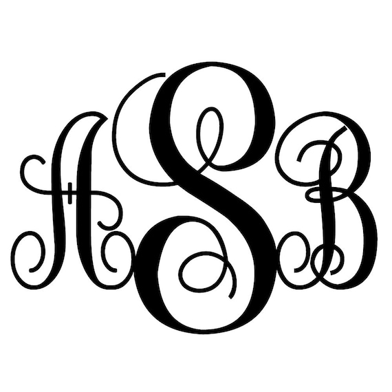 Items similar to Elegant Monogram Wall Decal FREE SHIPPING on Etsy