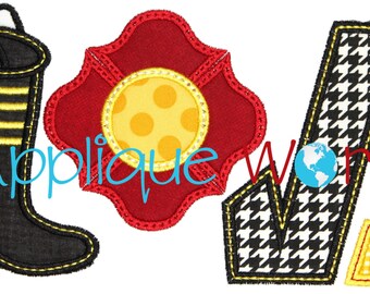 Love Firefighter Applique Embroidery