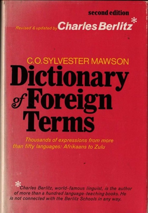 Dictionary of Foreign Terms + C. O. Sylvester Mawson and Charles Berlitz + 1975 + Vintage Book