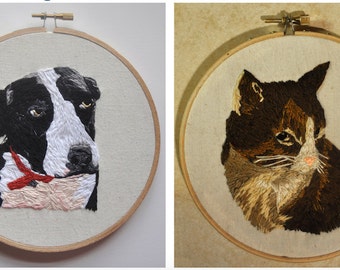 Hand Embroidered PET PORTRAIT