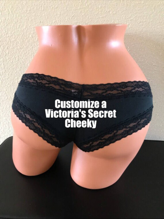 Victoria's Secret Black Custom Panties FAST SHIPPING