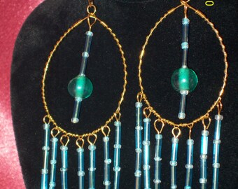 Teal Appeal Large Dangle Earrings