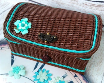 Braided chest, Casket, Wicker basket, Storage basket, Chest