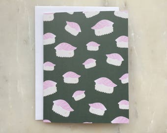 Toro/Tuna Sushi Notecard - Sushi Card, Toro Card, Tuna Card, Sashimi Card, Nigiri Card, Food Card