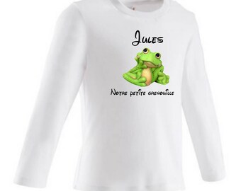 Our little frog personalized with name baby t-shirt