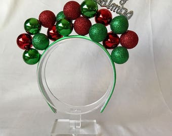 Merry Christmas ornament headband, Christmas headband adult, Christmas hair accessories, Whoville headband, holoday accessories, tacky hair