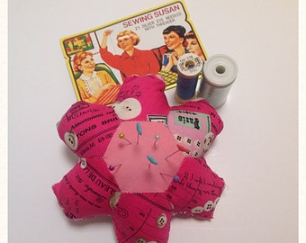 Vintage style pink pincushion