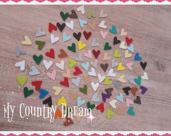 Felt hearts, 100 pieces, applique, felt supplies