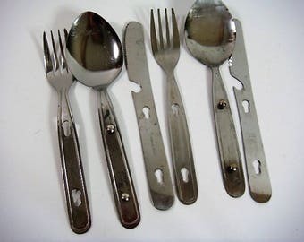 2 Set - Camping Flatware - Silverware Set
