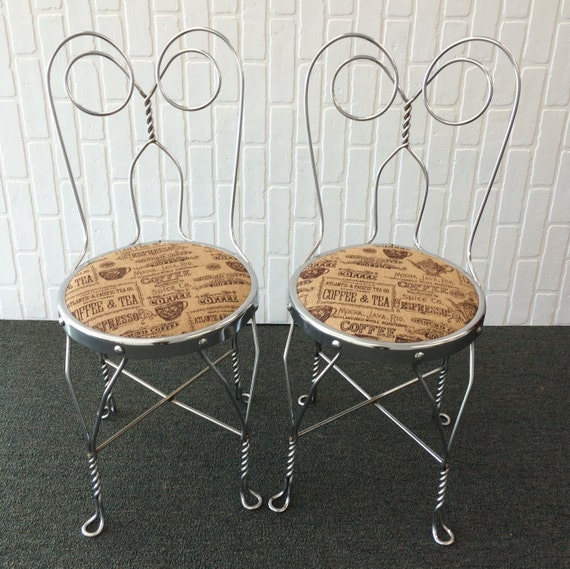 Chrome Wire Ice Cream Parlor Chairs Soda
