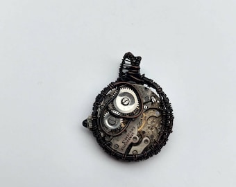 Steam Punk Clock Face Pendant