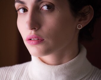 ONE post earrings - sterling silver