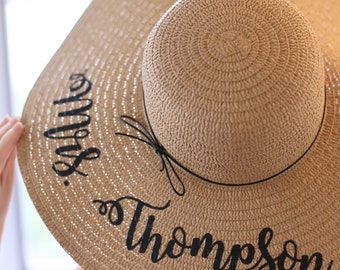 Personalized Bridal Shower Gift Personalized Wedding Gift Personalized Floppy Hat Personalized Sun Hat Personalized Gift Custom Hat