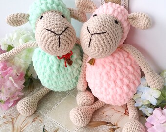 Sheep plush toy - handmade crochet fluffy toy