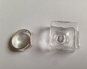 Cabochon square shape jar