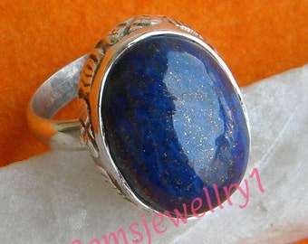 Lapis Lazuli ring, 925 Sterling Silver Ring,Lapis Stone ring, Lapis Stone Ring, Size US 5 6 7 8 9 10 11 12 13 14 -0115100295
