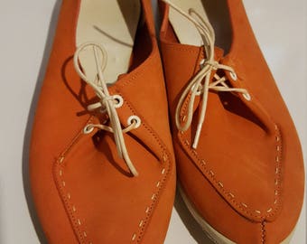 Orange Suede Vintage Brunswicks, Womens Size 7