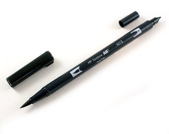 Tombow dual-tip brush marker BLACK - tombow pen for handlettering, drawing and calligraphy