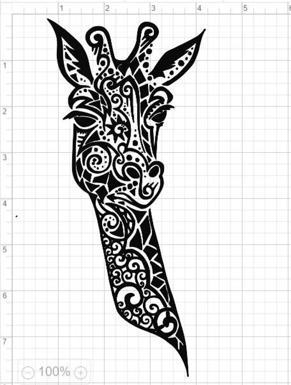 Download Mandala Style Giraffe Head and Neck SVG PDF EPS Dxf & Studio 3