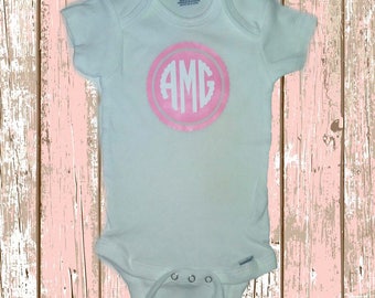 Scalloped Monogrammed bodysuit