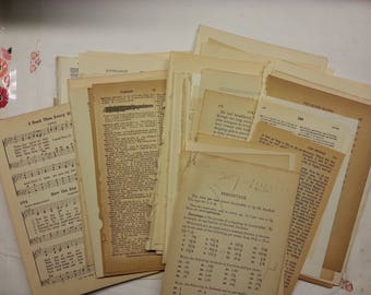 80 book pages | vintage paper | paper ephemera | vintage book pages for collage | paper supplies | junk journal supplies | vintage paper