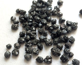 WHOLESALE 100 CTW, 200 Pcs Black Diamonds, Black Rough Diamond, Black Raw Diamond, Uncut Diamond, Conflict Free 4-6mm