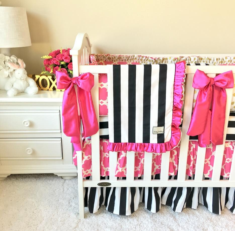 Black And White Striped Baby Bedding