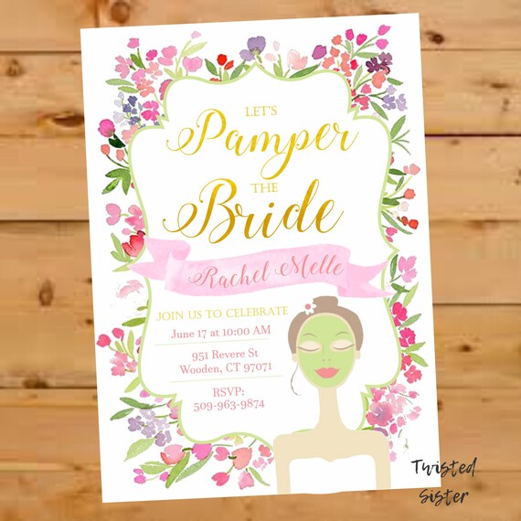 Spa Bridal Shower Invitations 9