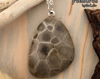 Petoskey Stone Pendant with Necklace