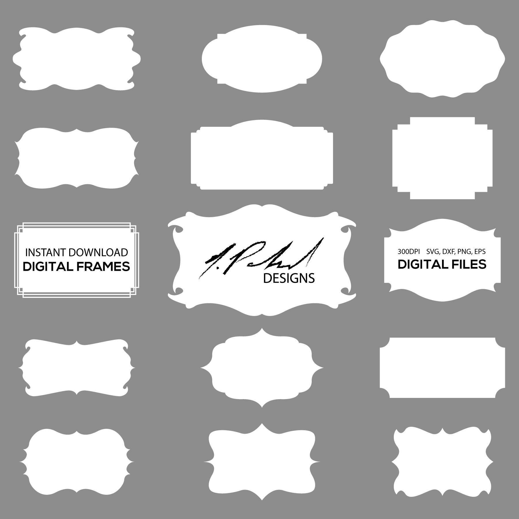 Download White Frame Digital Cut Files Digital Files Frame SVG