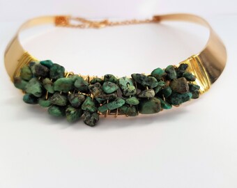 semi precious Turquoise violet become/collar Choker