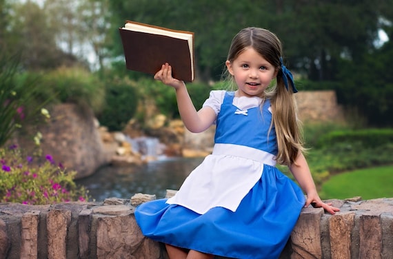 Girls Belle Inspired Dress and Blouse, Costume, Disney Vacation Outfit, Girl Disney World clothes, Dress up play, Kids Cosplay