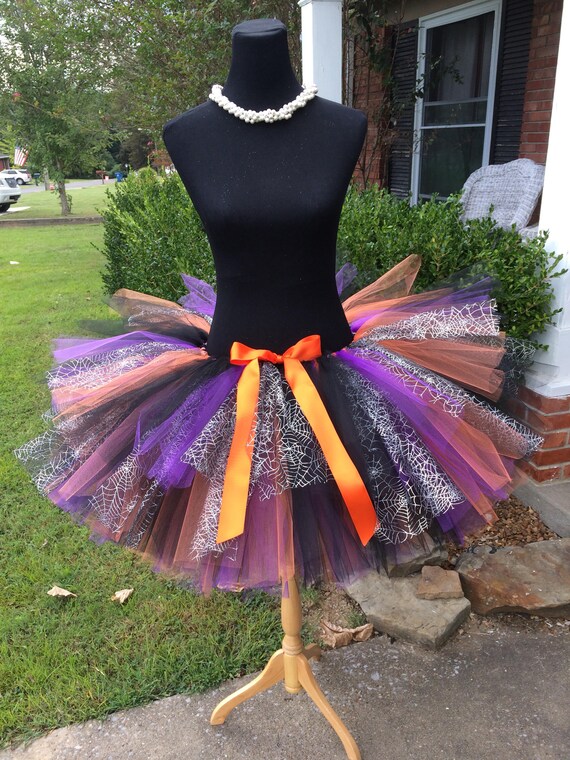 Adult Halloween Tutu With A Mix Of Colors In For Waist Up To